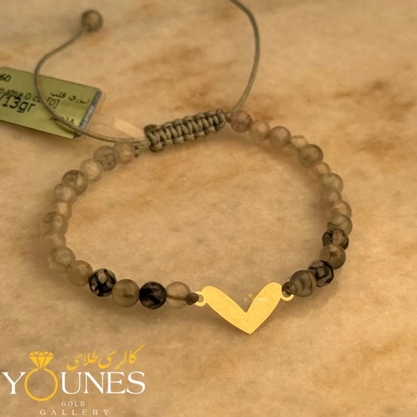 دستبند قلبی طلا مینیمال لیزری